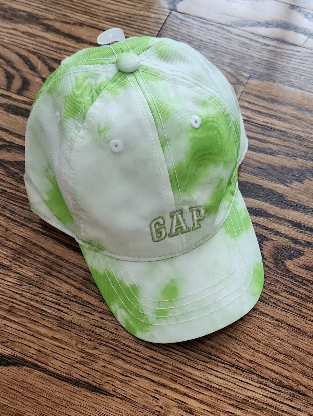 GAP Kids Lime Green and White Tie-Dye Baseball Cap